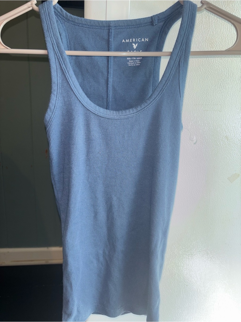 American Eagle Outfitters Dusty Blue Ribbed Tank